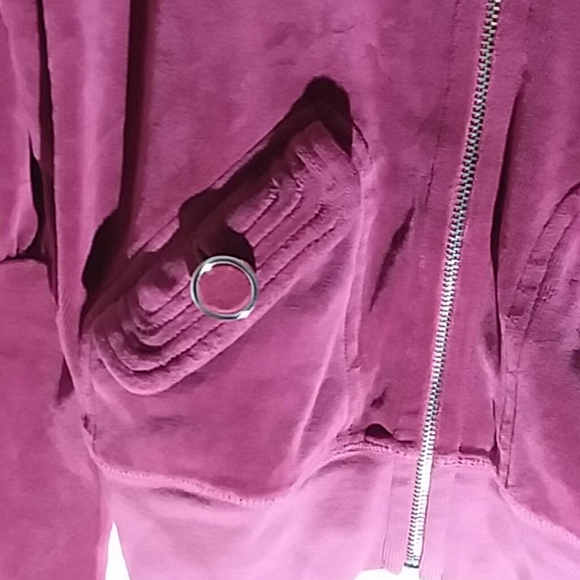 Vtg Juicy Couture USA Velour Jacket Zip L 2010 Burgundy NWT - Picture 5 of 12